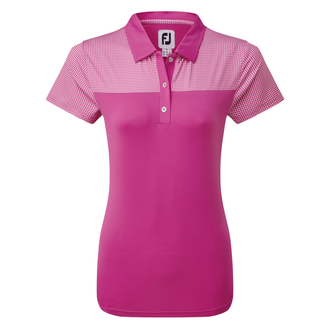 Women's Lisle Shirt with Dot Print Yoke