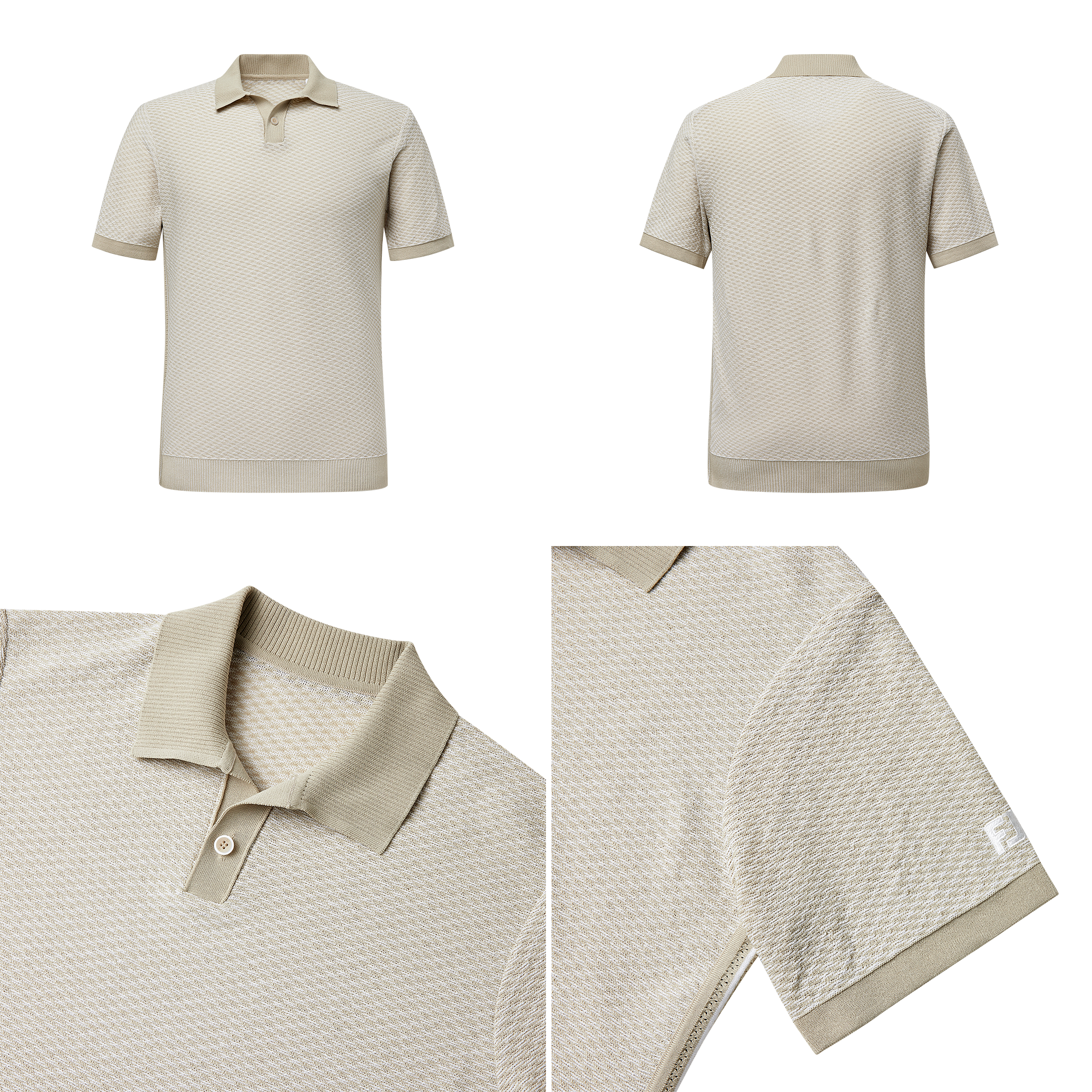 Melange Knit Polo Shirt