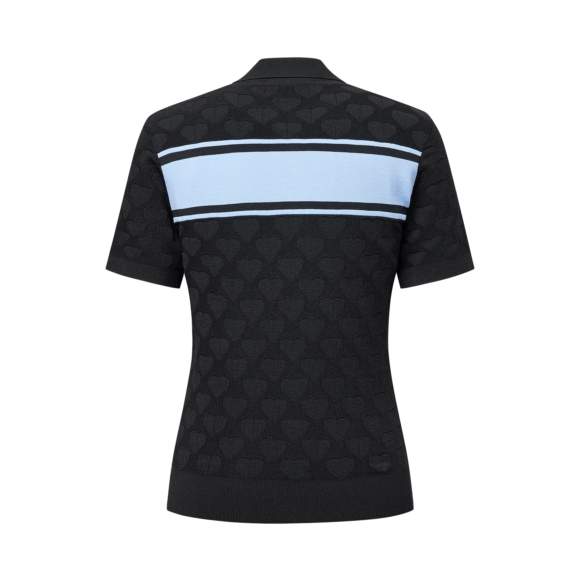 Patterned Open-Collar Polo Shirt Women