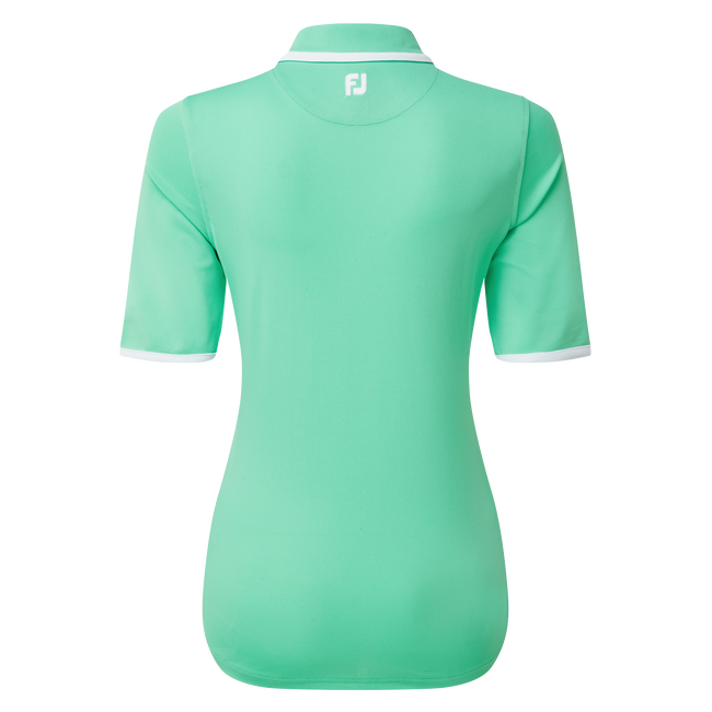 Women's Zip Placket Pique 1/2 Sleeve Shirt