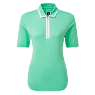 Women's Zip Placket Pique 1/2 Sleeve Shirt