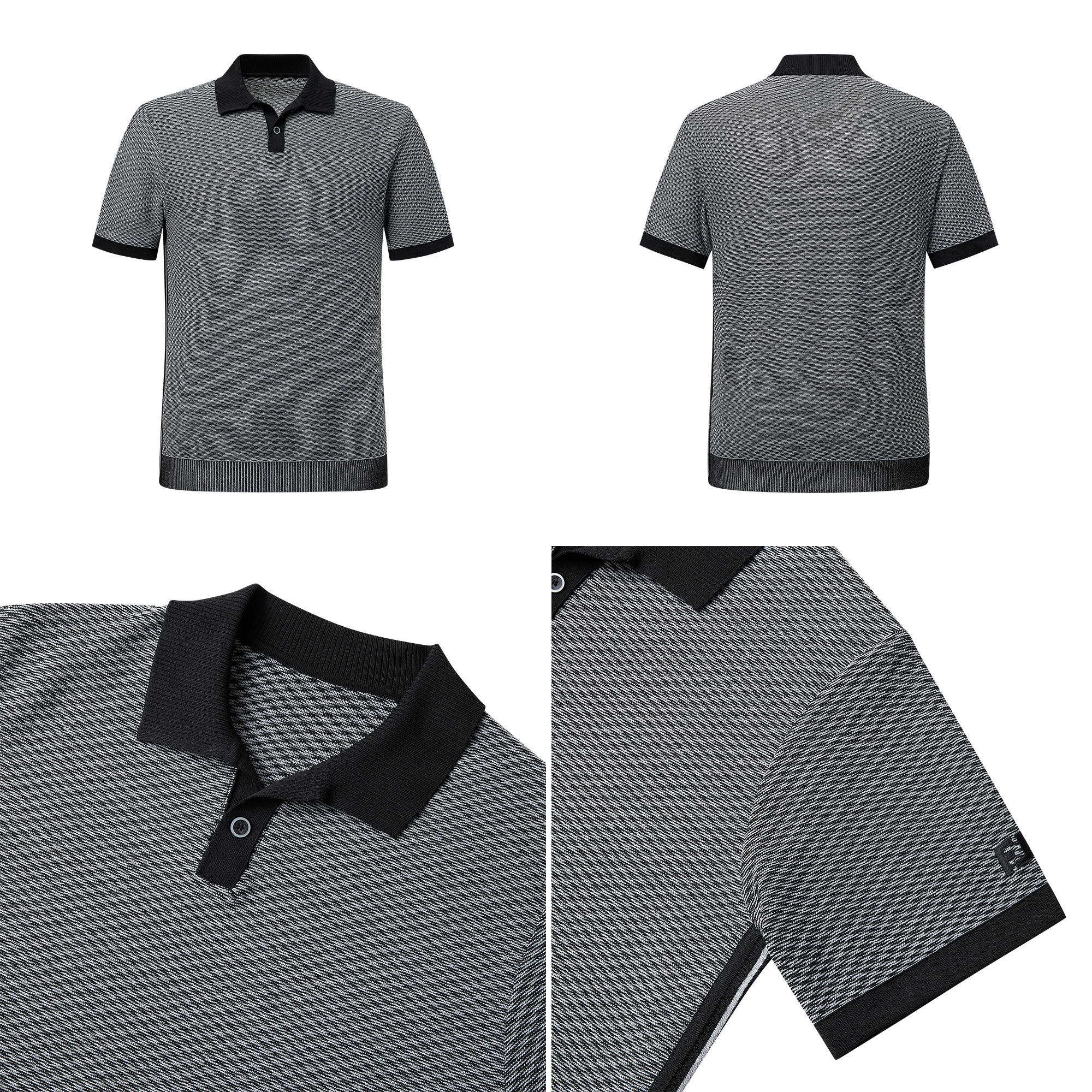 Melange Knit Polo Shirt