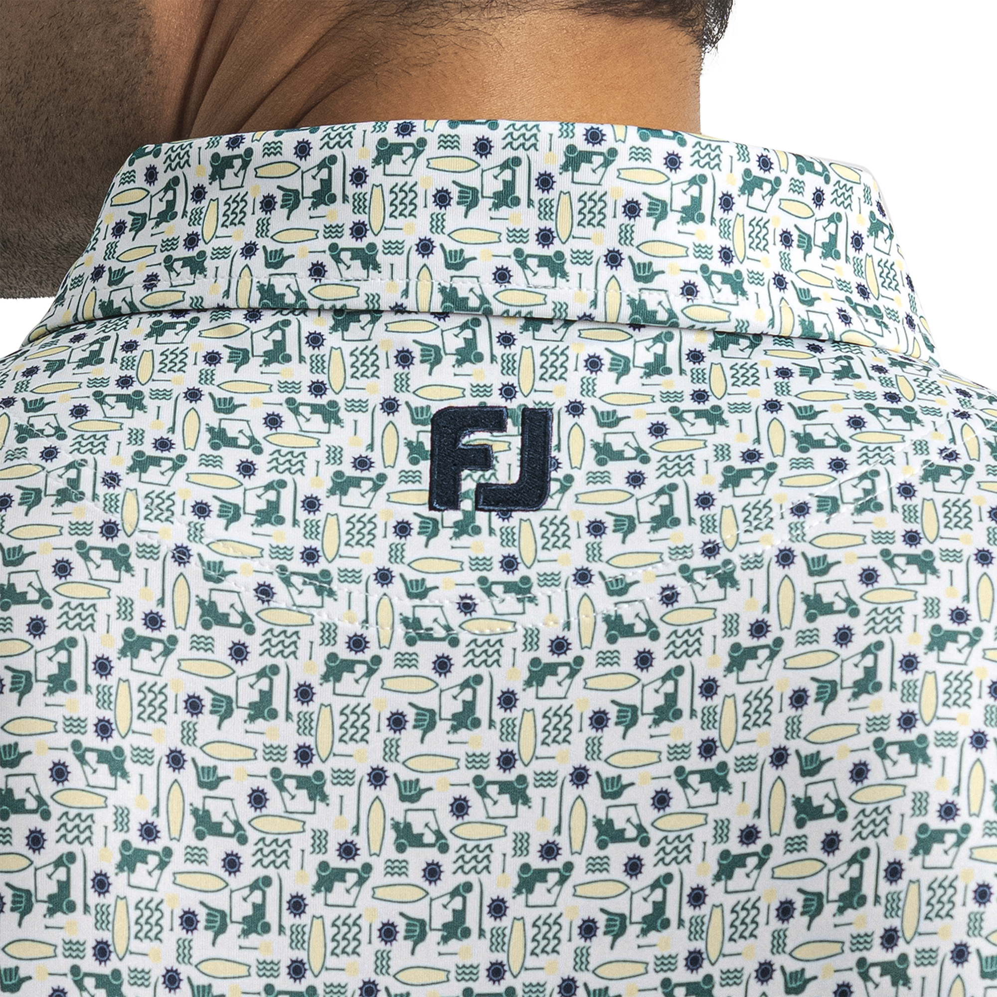 Surfs Up Print Lisle Self Collar