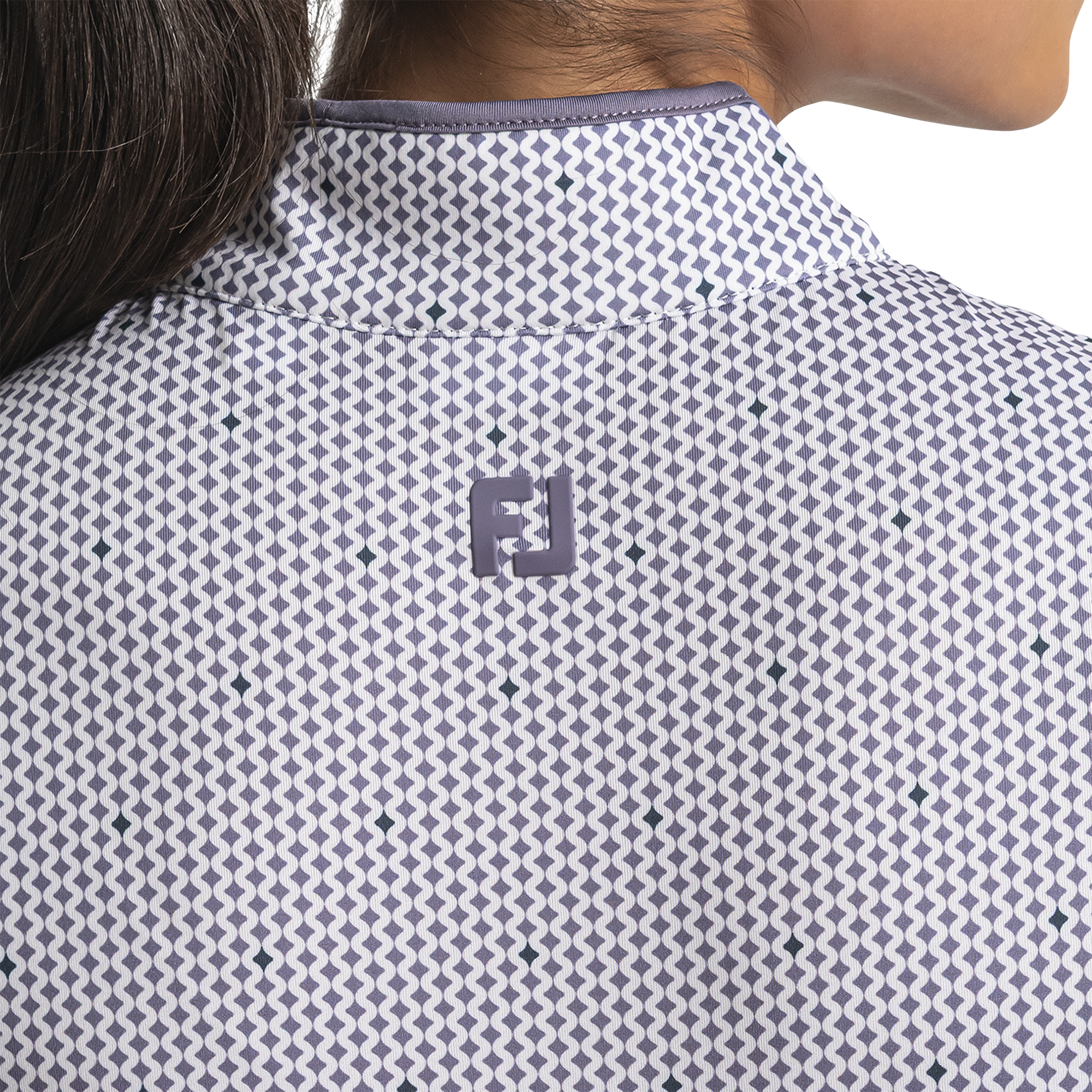 Short Sleeve Zip Front Printed