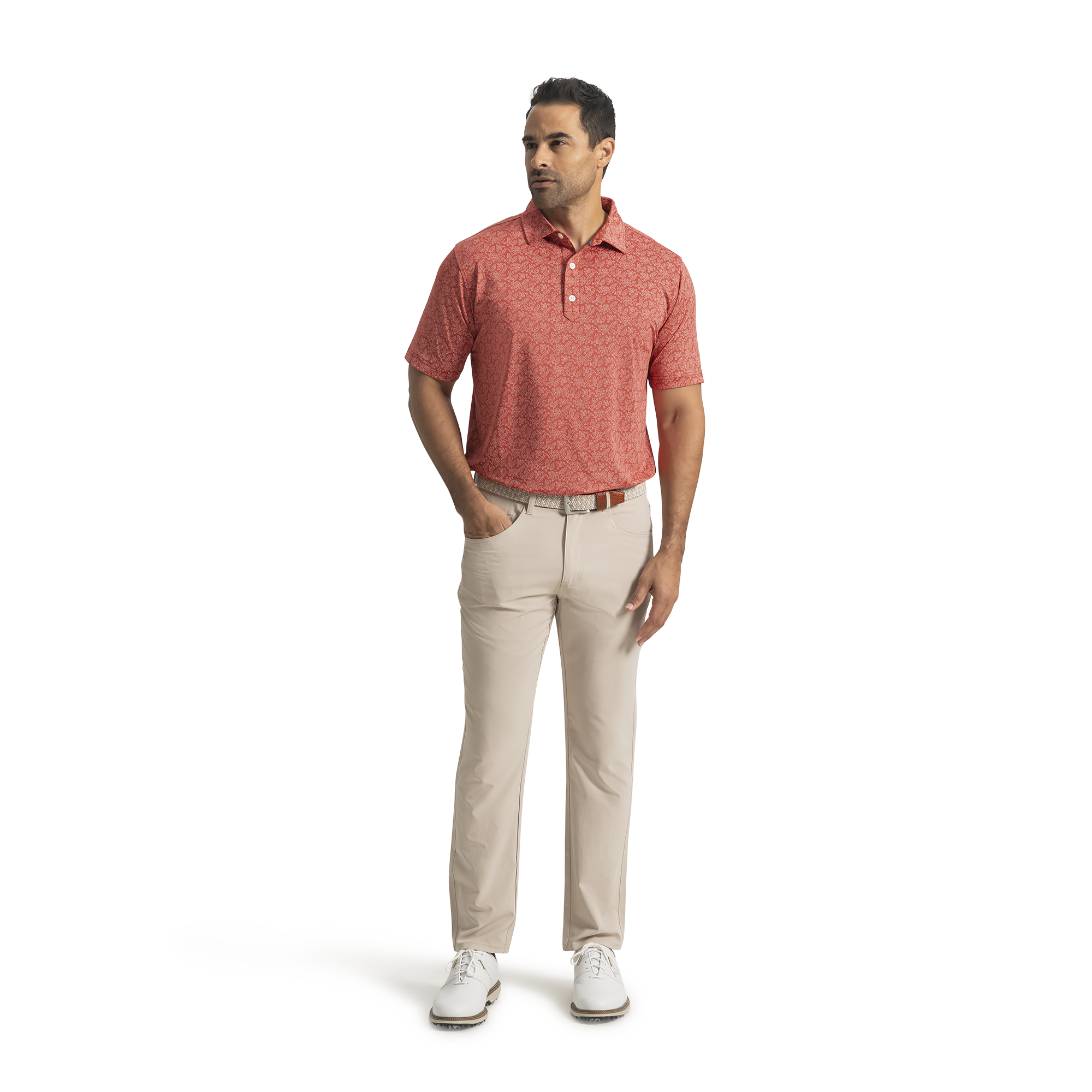 Wingtip Floral Lisle Self Collar