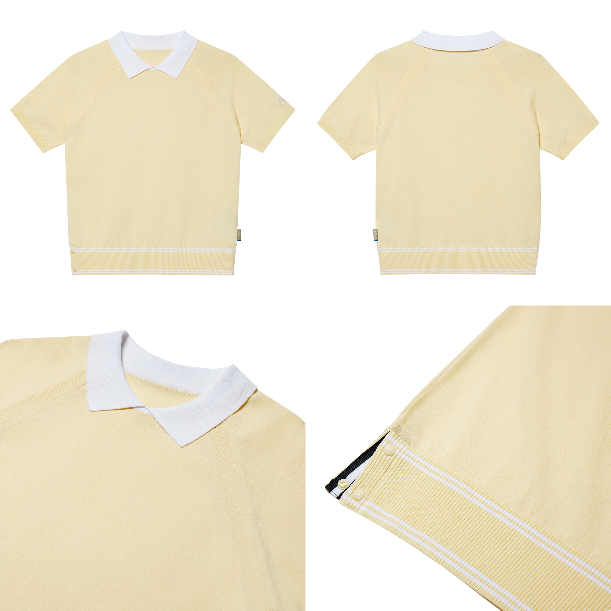 Raglan Knit Polo Shirts Women