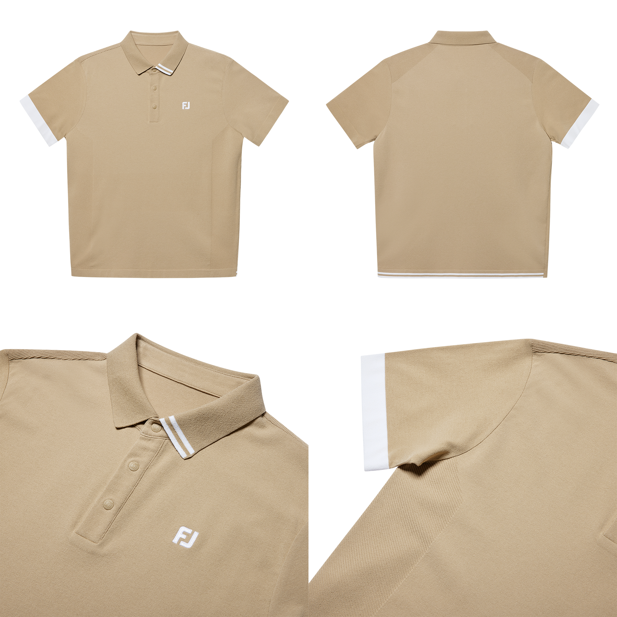 Contrast Sleeve Knit Polo Shirts